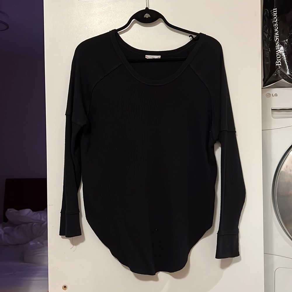 TNA Waffle scoop neck long sleeve